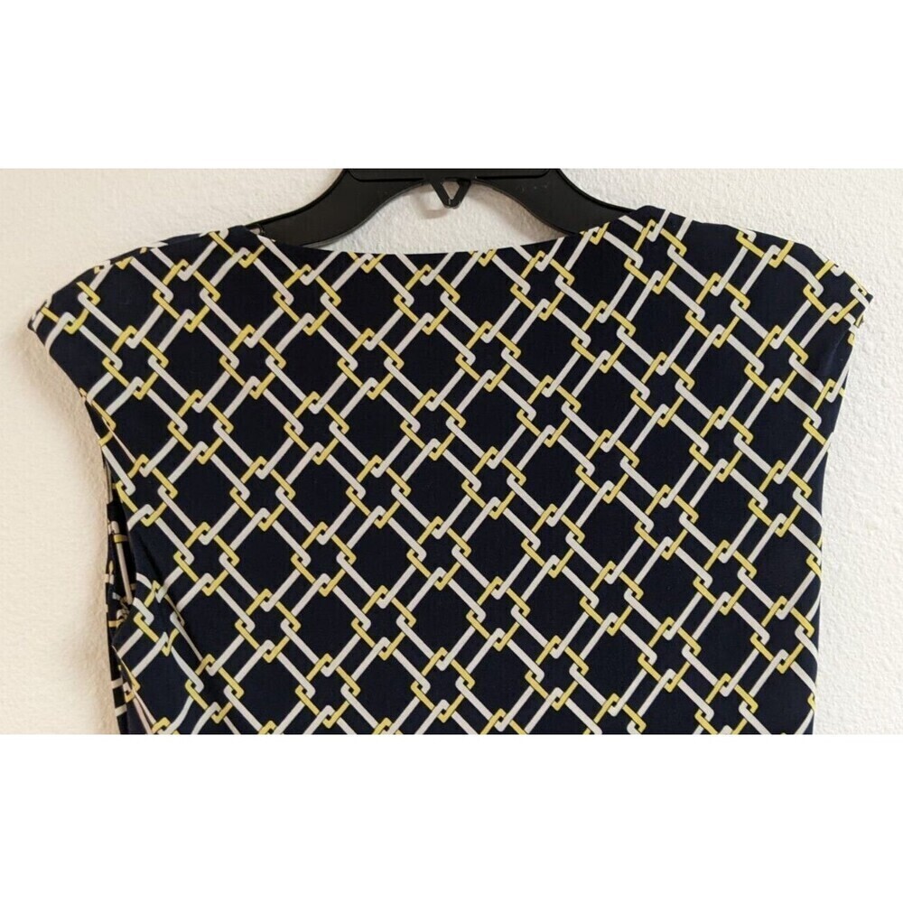 Women's LAUREN Ralph Lauren Surplice Faux Wrap Geometric Sleeveless Dress Size 4 - Picture 4 of 13